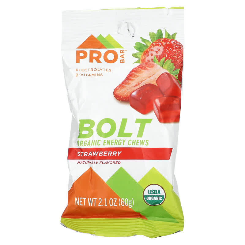 Pro Bar BOLT - Organic Energy Chews Strawberry 12 pack
