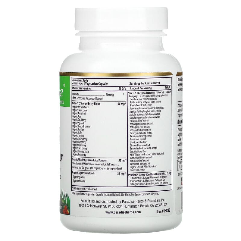 Paradise Herbs Earth's Blend Quercetin 90 vcaps