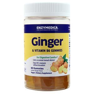 Enzymedica Ginger & Vitamin B6 Gummies Lemon Ginger EXPIRES 11/25 60 gummy