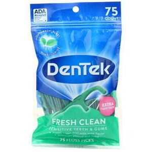 DenTek Fresh Clean Floss Picks Mouthwash Blast with Fluoride 75 count