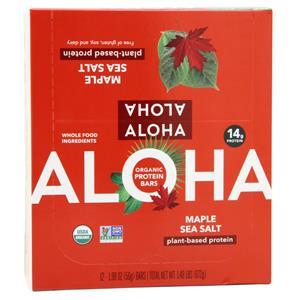 Aloha Organic Protein Bar - Plant Based Maple Sea Salt 12 bars