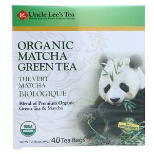 Uncle Lee's Tea Organic Matcha Green Tea 40 pckts