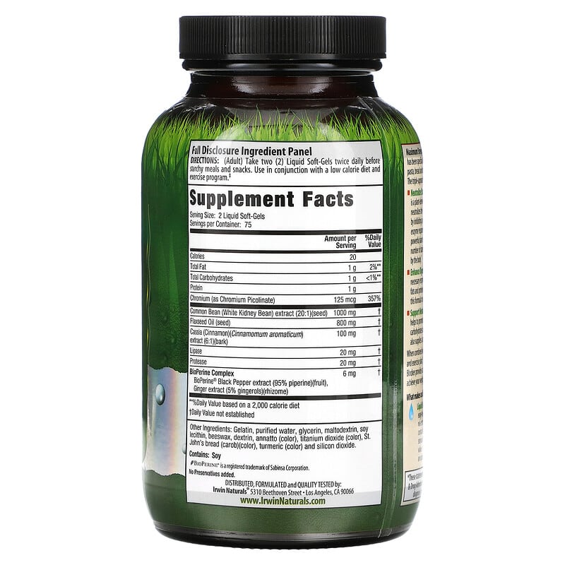 Irwin Naturals Maximum Strength 3-in-1 Carb Blocker 150 sgels