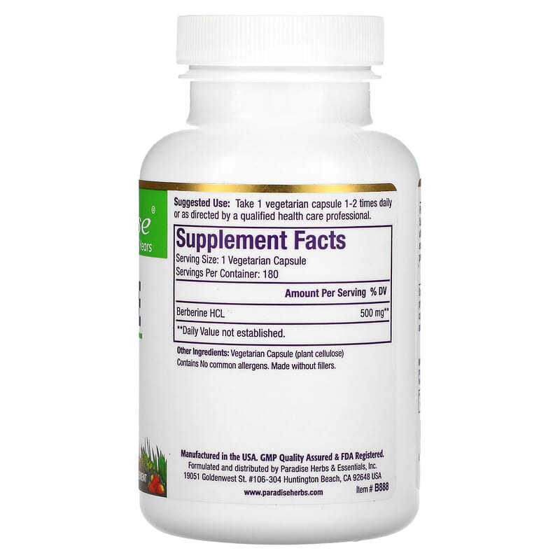 Paradise Herbs Berberine 180 vcaps