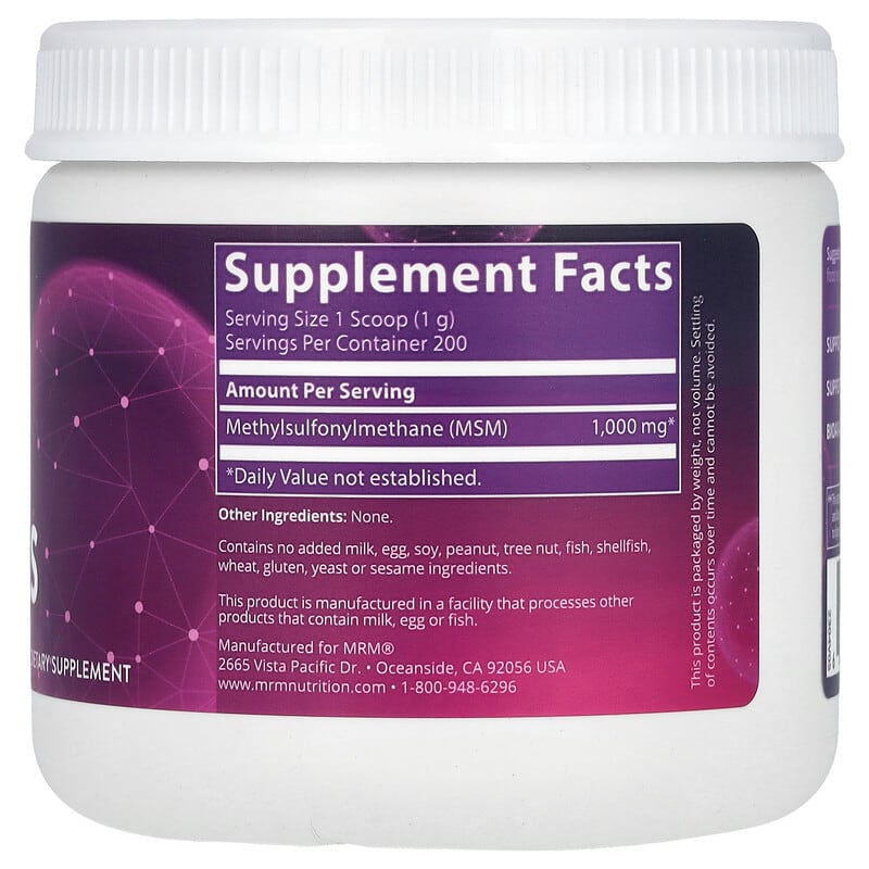 MRM MSM Crystals 200 grams