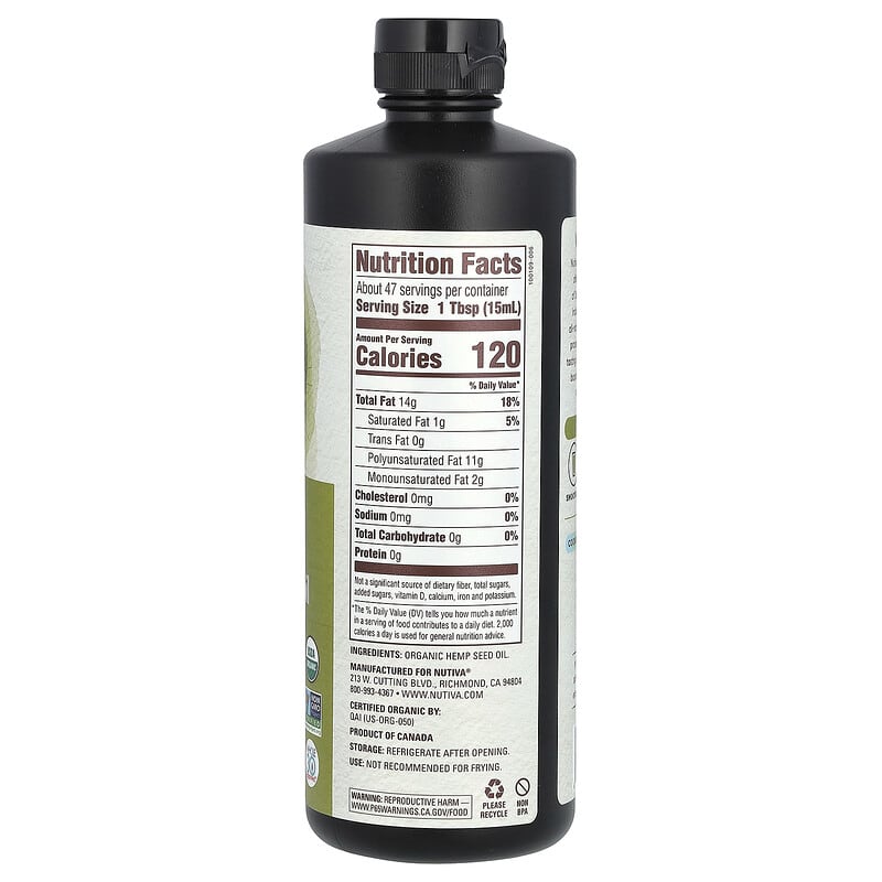 Nutiva Organic Hemp Oil Liquid 24 fl.oz