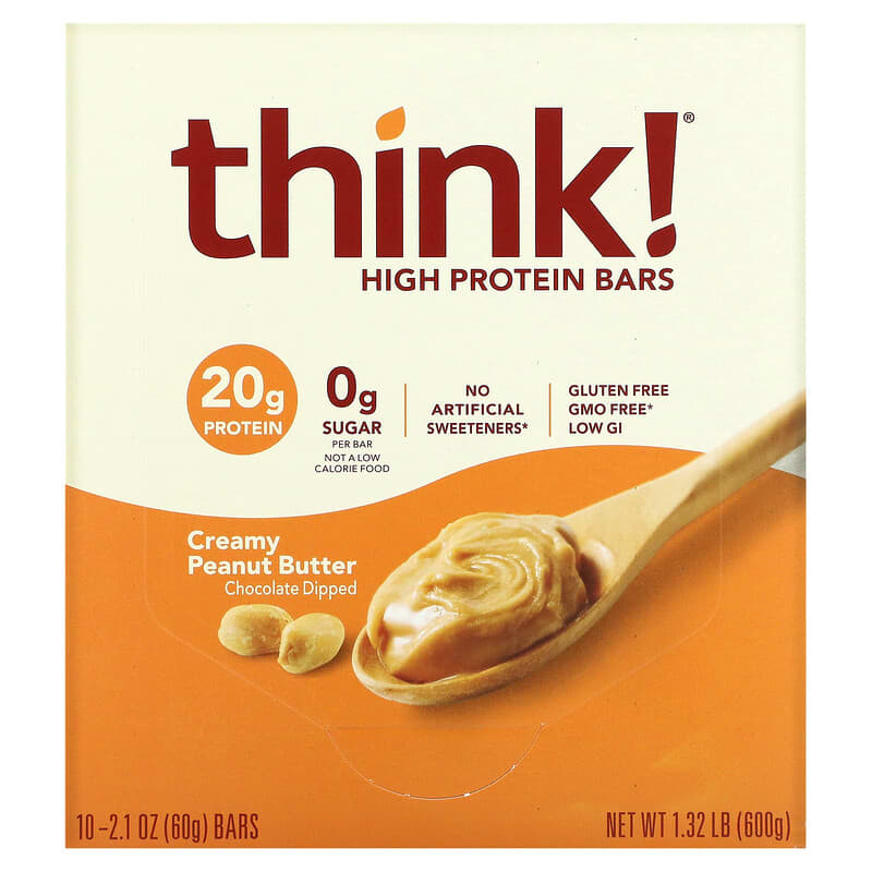Think Thin High Protein Bar Creamy Peanut Butter 10 bars – iShop ...