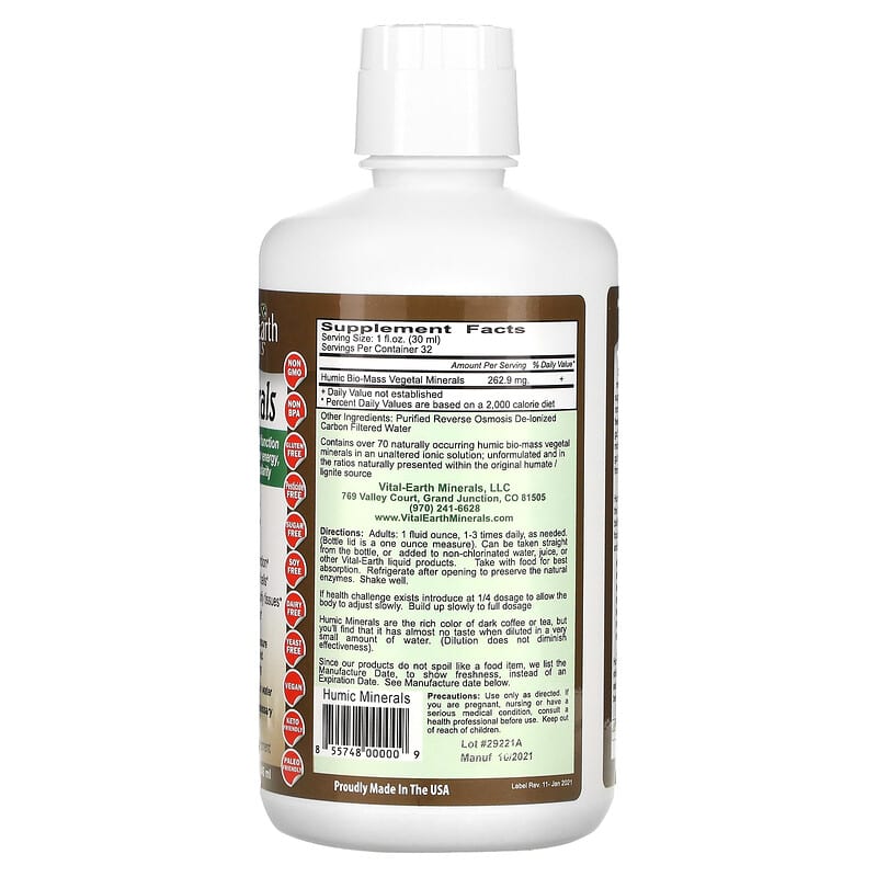Vital Earth Minerals Humic Minerals Liquid 32 fl.oz