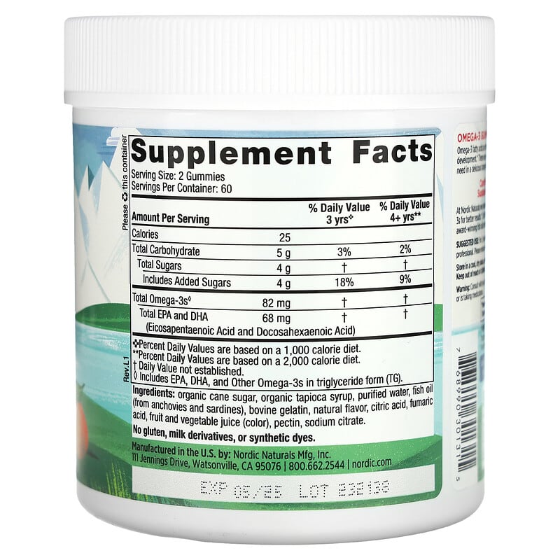 Nordic Naturals Nordic Omega-3 Gummies Tangerine 120 gummy