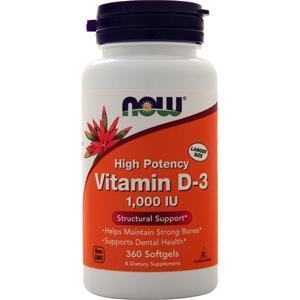 Now Vitamin D-3 (1000IU) 360 sgels