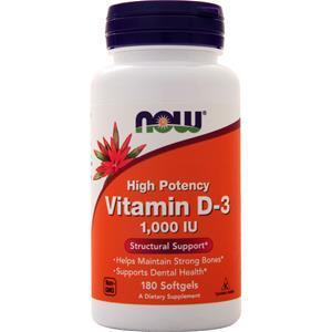Now Vitamin D-3 (1000IU) 180 sgels
