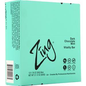 Zing Vitality Bar Dark Chocolate Mint 12 bars