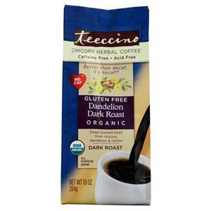 Teeccino Organic Chicory Herbal Coffee (Gluten Free) Dandelion Dark Roast 10 oz