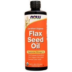 Now Flax Seed Oil (Certified Organic) 24 fl.oz