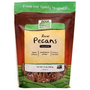 Now Raw Pecans - Unsalted 12 oz