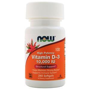 Now Vitamin D-3 (10,000IU) 240 sgels