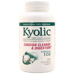 Kyolic Aged Garlic Extract Formula Candida Cleanse and Digestion #102 200 tabs