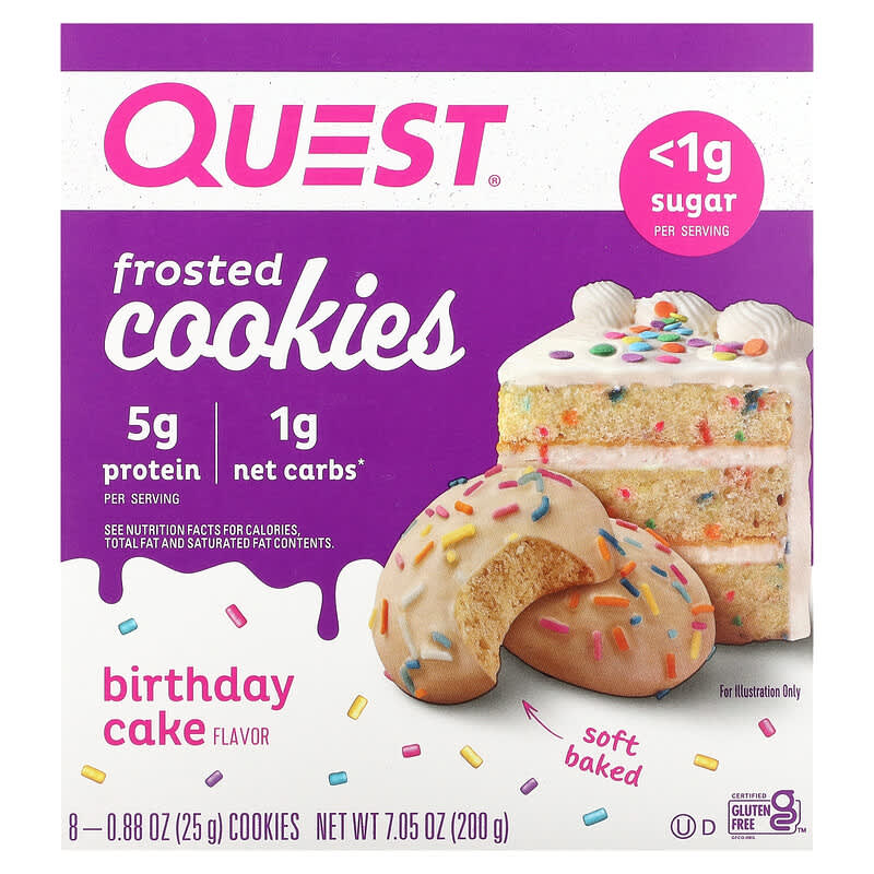 Quest Nutrition Frosted Cookies Birthday Cake 8 count