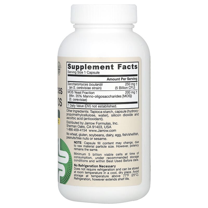 Jarrow Saccharomyces Boulardii plus MOS  90 vcaps