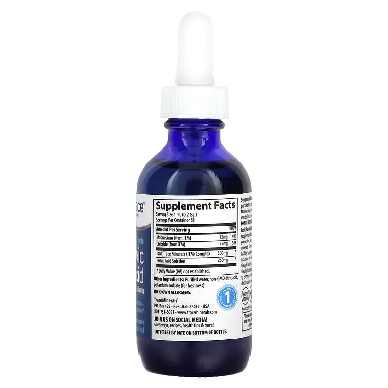 Trace Minerals Research Fulvic Acid (250mg)  2 fl.oz