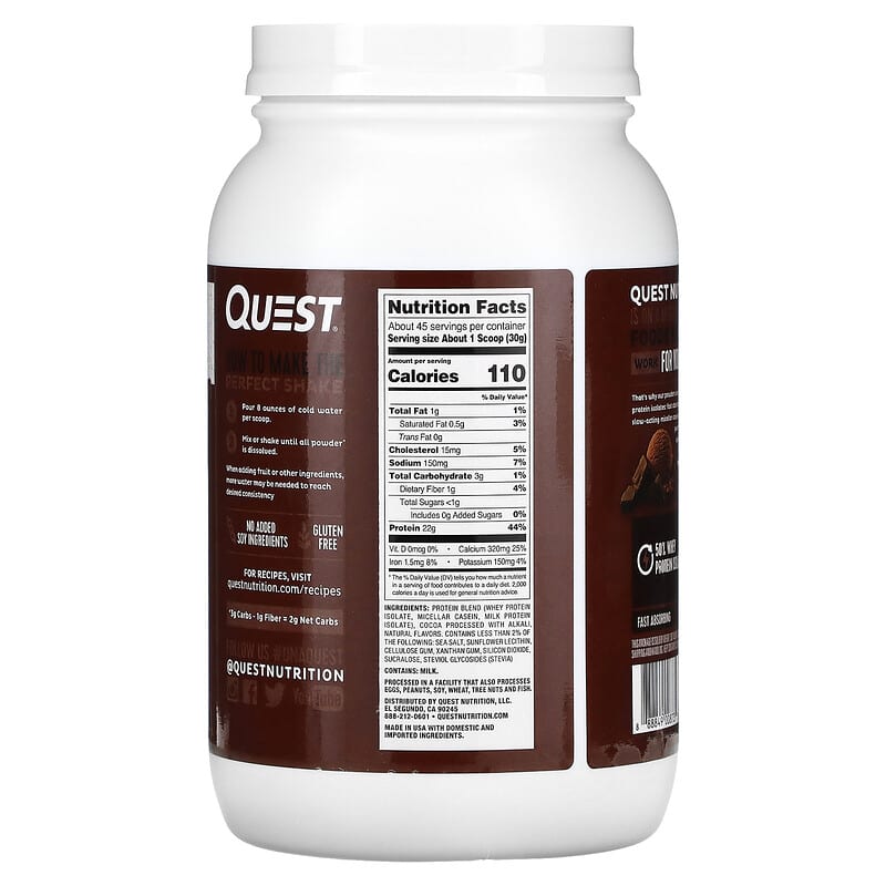 Quest Nutrition Quest Protein Powder Chocolate Milkshake 3 lbs