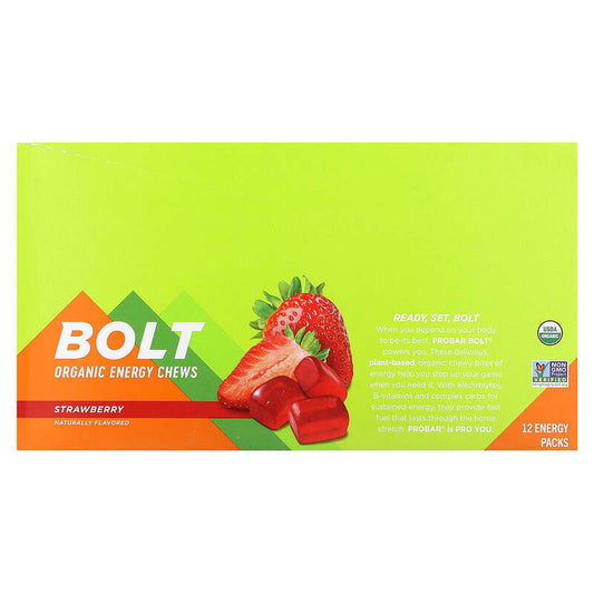 Pro Bar BOLT - Organic Energy Chews Strawberry 12 pack