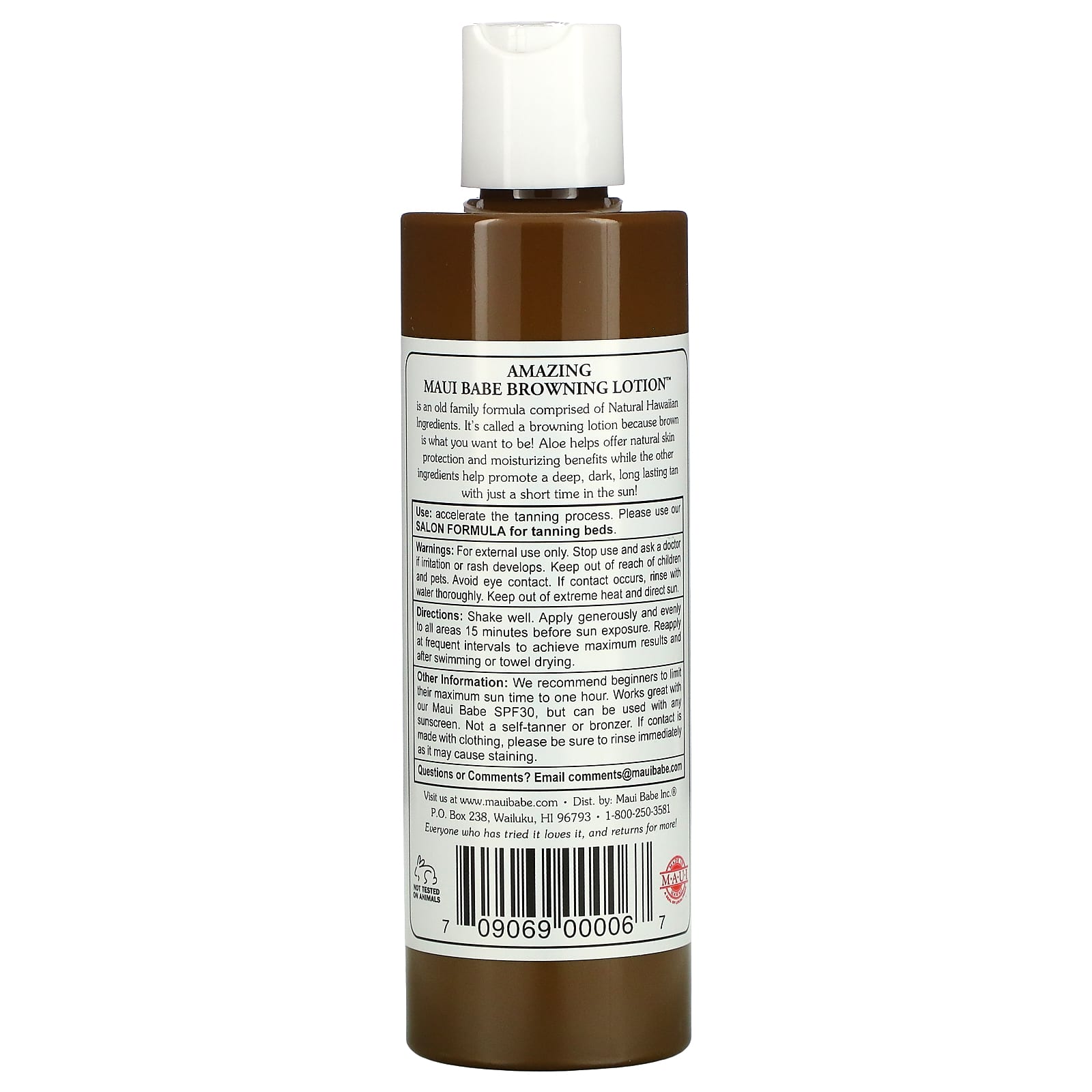 Maui Babe Browning Lotion - All Natural Fast Dark Tan  8 fl.oz