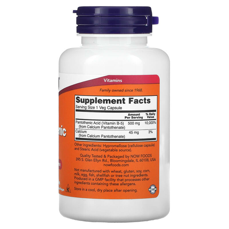 Now Pantothenic Acid  100 vcaps