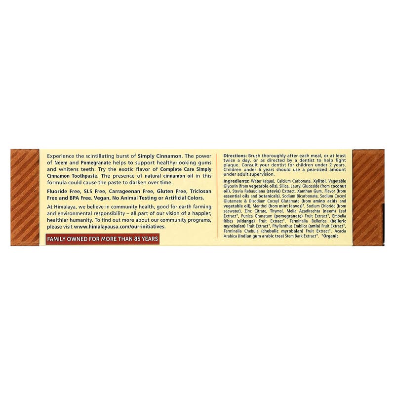 Himalaya Botanique - Complete Care Toothpaste Simply Cinnamon 5.29 oz