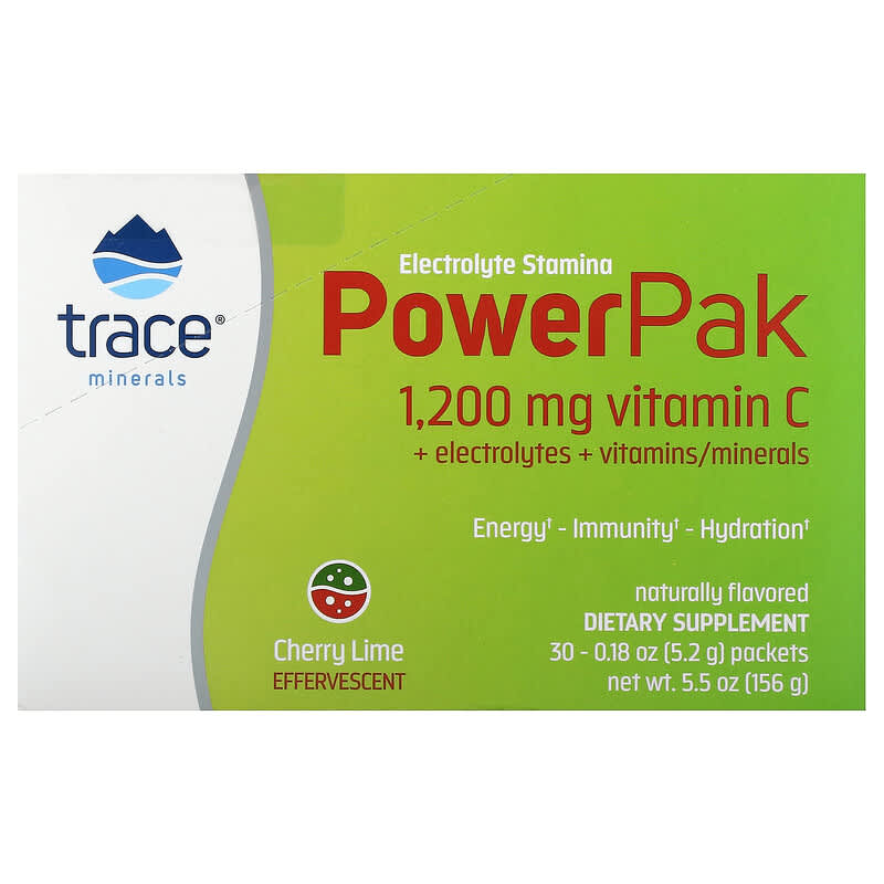 Trace Minerals Research Electrolyte Stamina Power Pak Cherry Lime 30 pckts