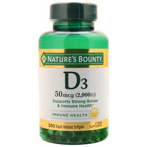 Nature's Bounty D3 (50mcg/2000IU)  350 sgels