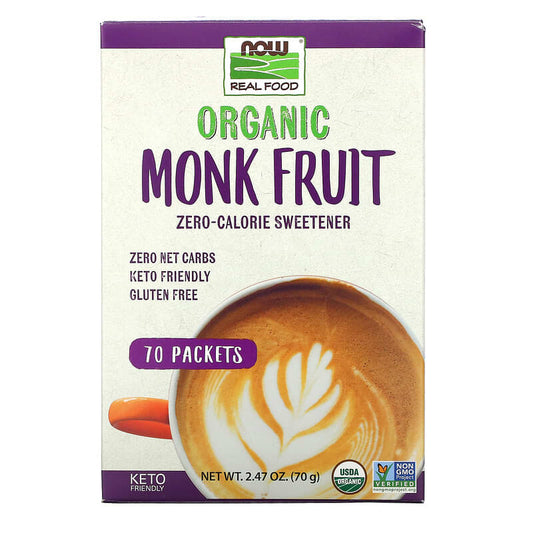 Now Organic Monk Fruit - Zero Calorie Sweetener  70 pckts