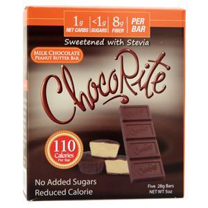 HealthSmart Foods Choco Rite Chocolate Bar Milk Chocolate Peanut Butter 5 bars