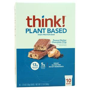 Think! Plant Based High Protein Bar Peanut Butter Chocolate Chip 10 bars