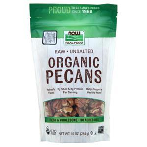 Now Organic Raw Pecans - Unsalted  10 oz