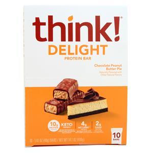 Think! Delight Protein Bar Chocolate Peanut Butter Pie 10 bars