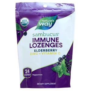 Nature's Way Organic Sambucus Immune Lozenges Peppermint 24 lzngs
