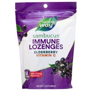 Nature's Way Sambucus Immune Vitamin C Lozenges Wild Cherry 24 lzngs