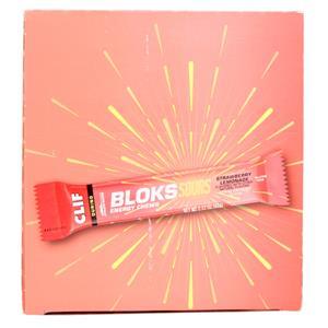 Clif Bar Bloks Energy Chews Sour Strawberry Lemonade with Caffeine 18 pckts