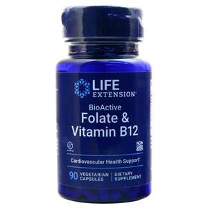 Life Extension BioActive Folate & Vitamin B12  90 vcaps
