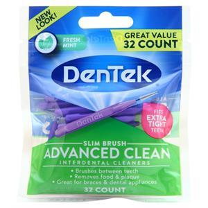DenTek Slim Brush Advanced Clean Interdental Cleaners Fresh Mint 32 count