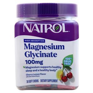 Natrol High Absorption Magnesium Glycinate Soft Chews (100mg) Cherry Lemon 30 chews