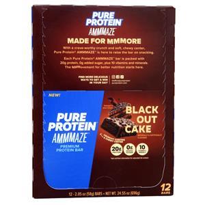 Worldwide Sports Pure Protein AMMMAZE Premium Protein Bar Black Out Cake 12 bars