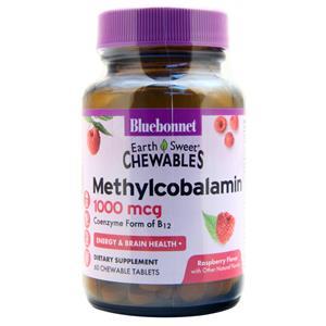 Bluebonnet Earth Sweet Chewables - Methylcobalamin (1000mcg) Raspberry 60 tabs