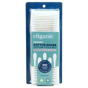 Cliganic Organic Cotton Swabs Paper 500 count