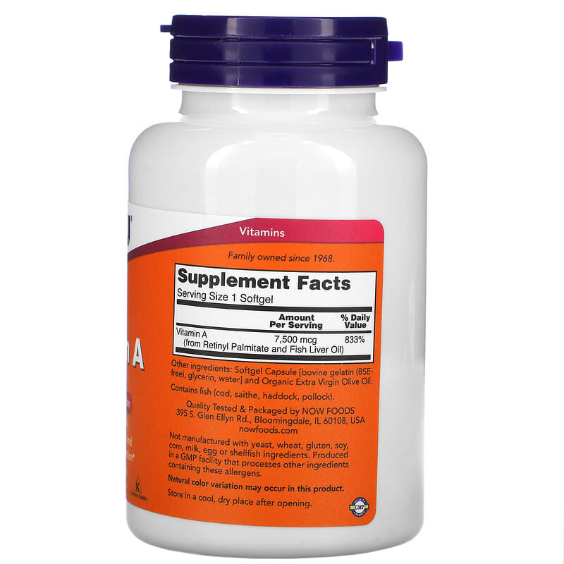 Now Vitamin A (25,000IU)  250 sgels