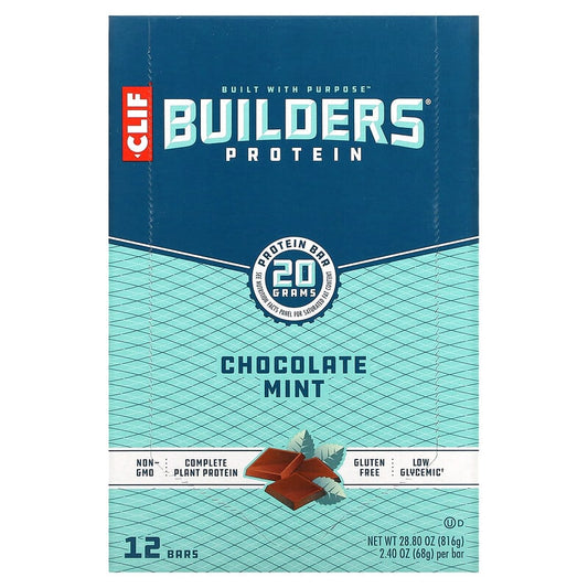 Clif Bar Builder's Bar Chocolate Mint 12 bars