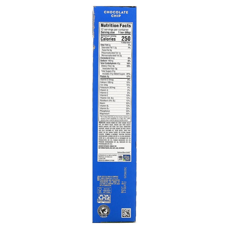 Clif Bar Clif Bar Chocolate Chip 12 bars