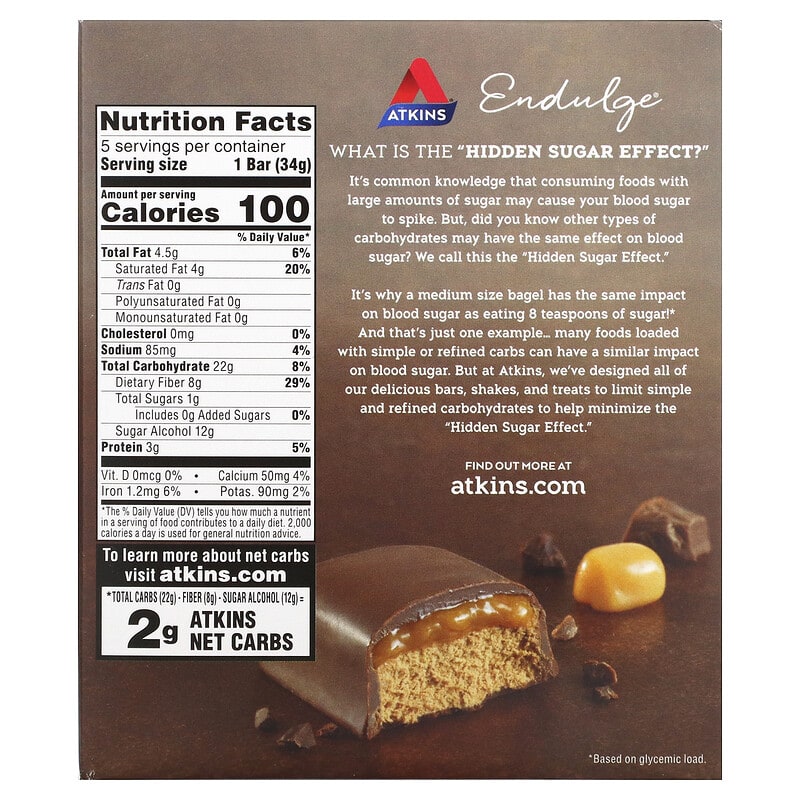 Atkins Endulge Bar Chocolate Caramel Mousse 5 bars
