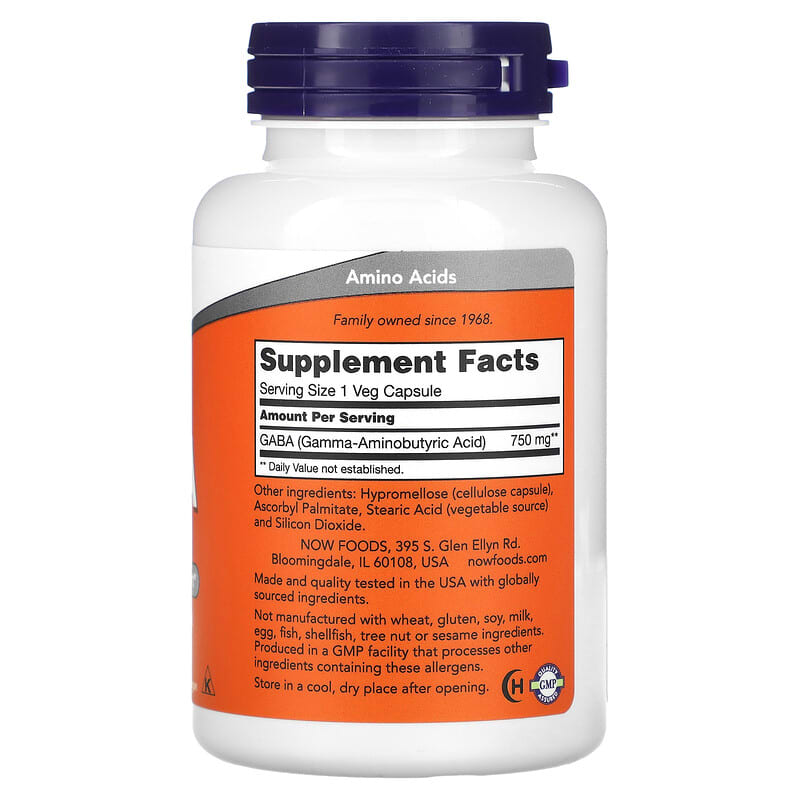 Now GABA (750mg)  100 vcaps